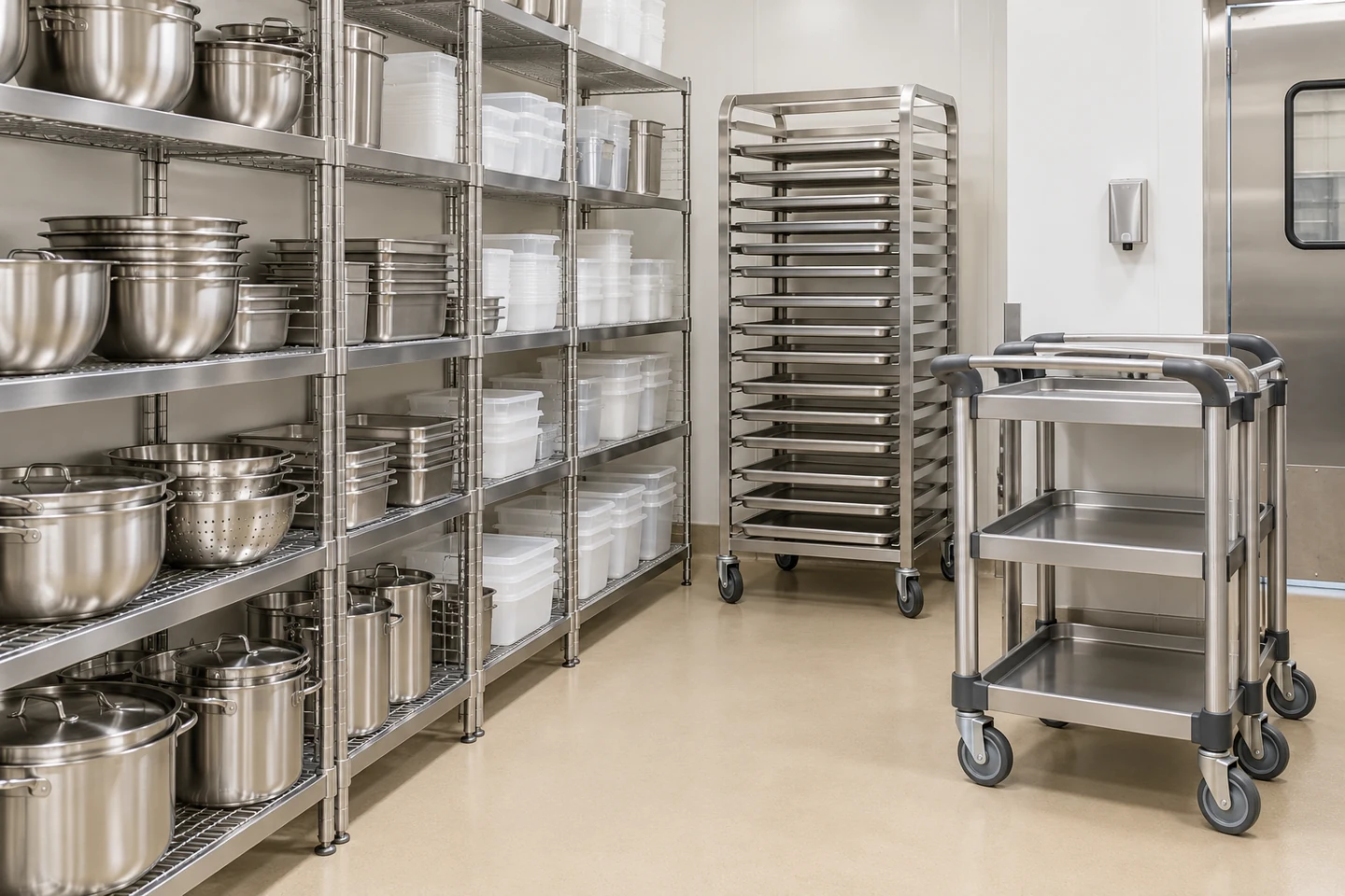 Professional storage shelving and tray handling